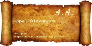 Appel Alexandra névjegykártya
